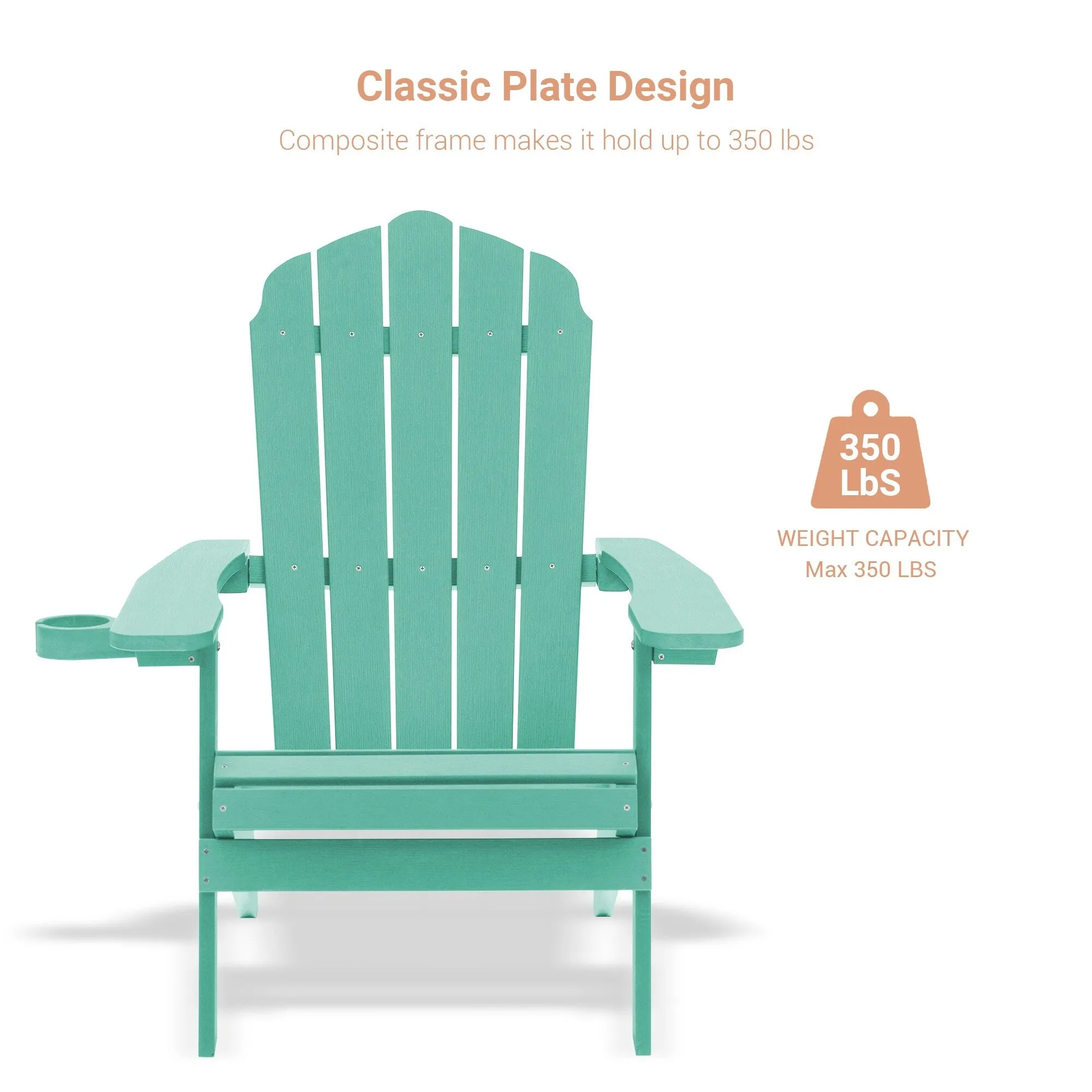 Bonosuki Set of 2 Folding Adirondack Chair Patio Fire Pit Chair