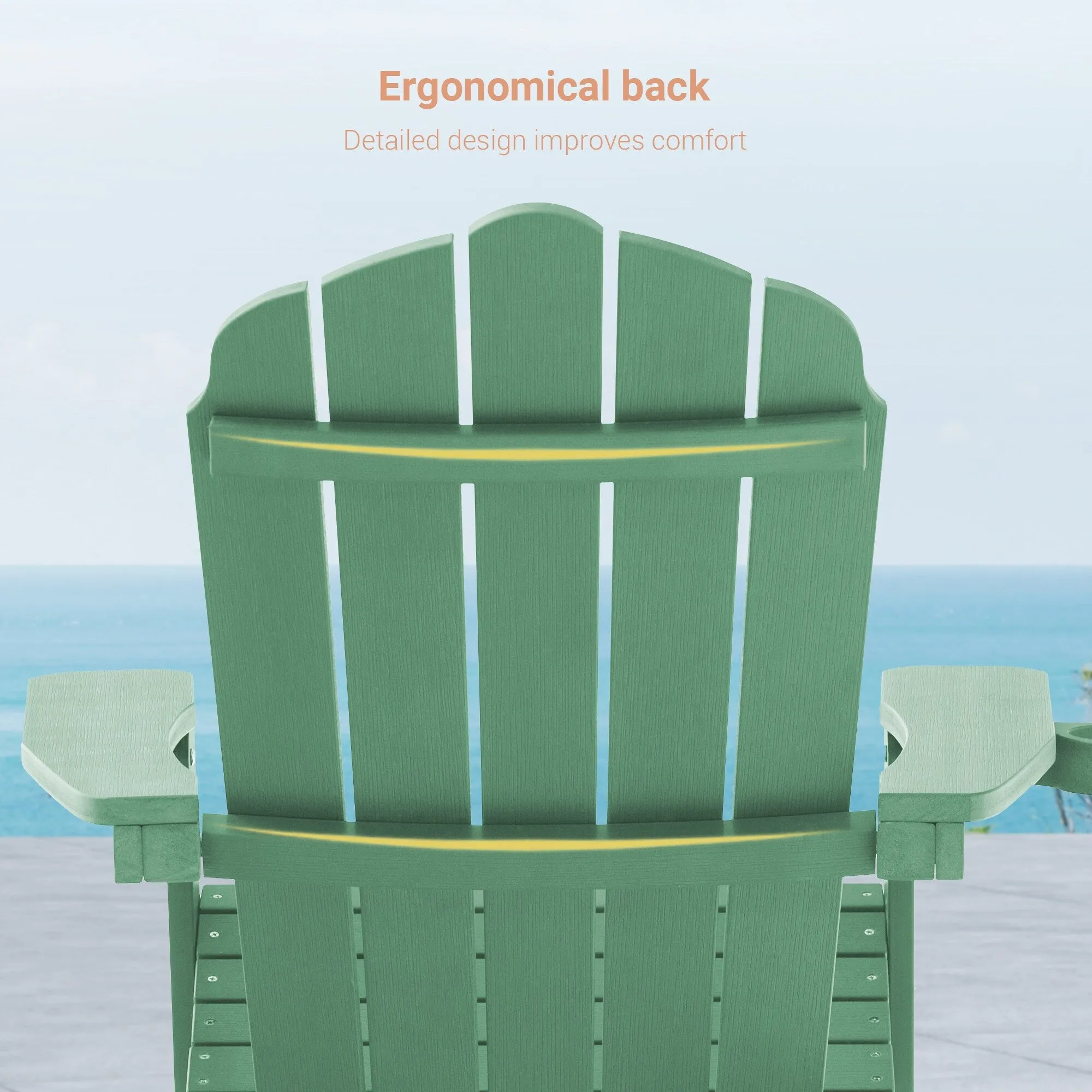Bonosuki Set of 2 Folding Adirondack Chair Patio Fire Pit Chair