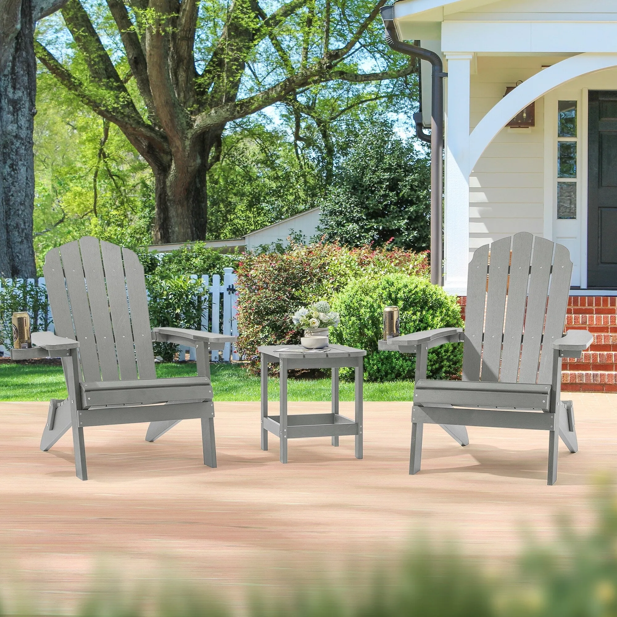 Bonosuki Set of 2 Folding Adirondack Chair Patio Fire Pit Chair
