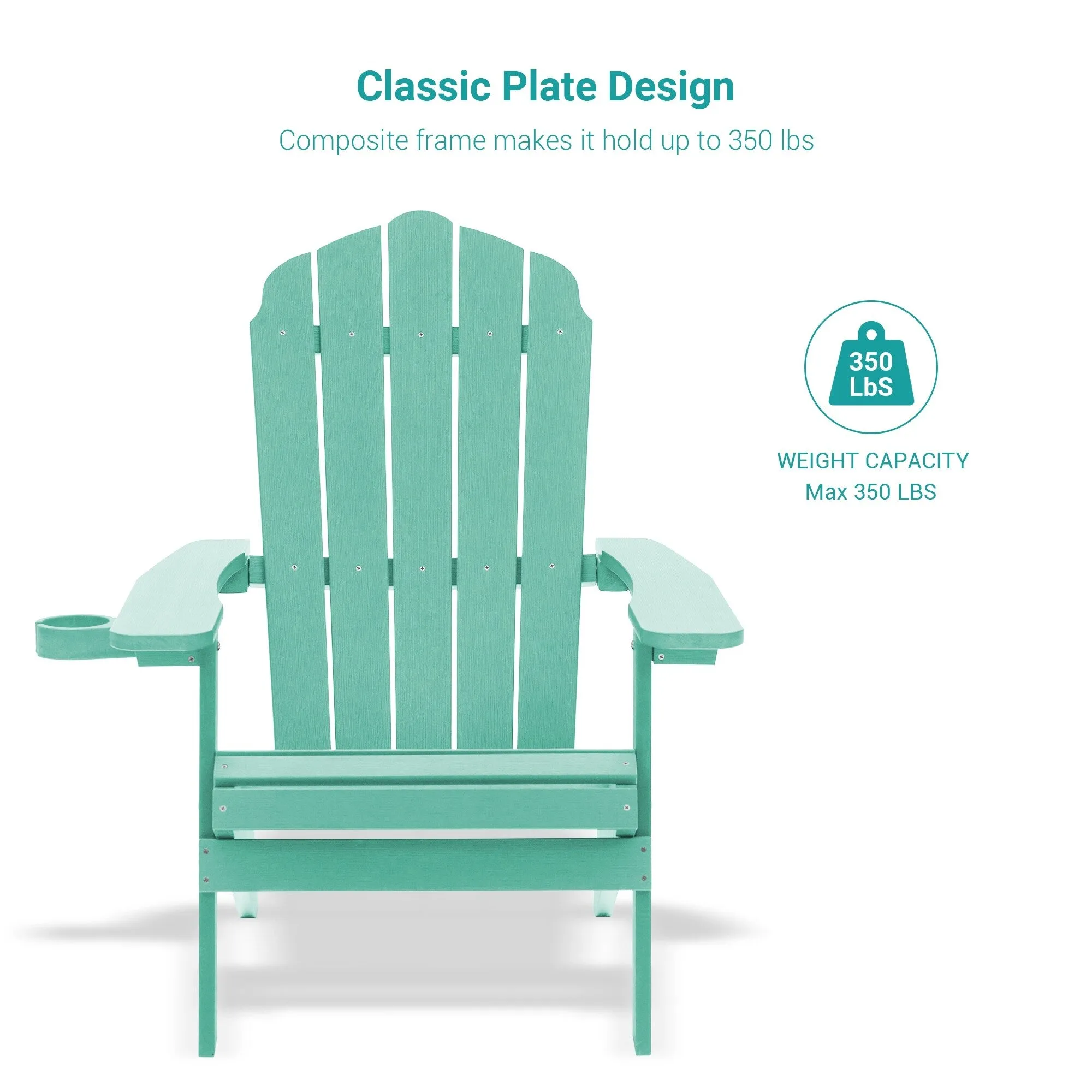 Bonosuki Set of 2 Folding Adirondack Chair Patio Fire Pit Chair
