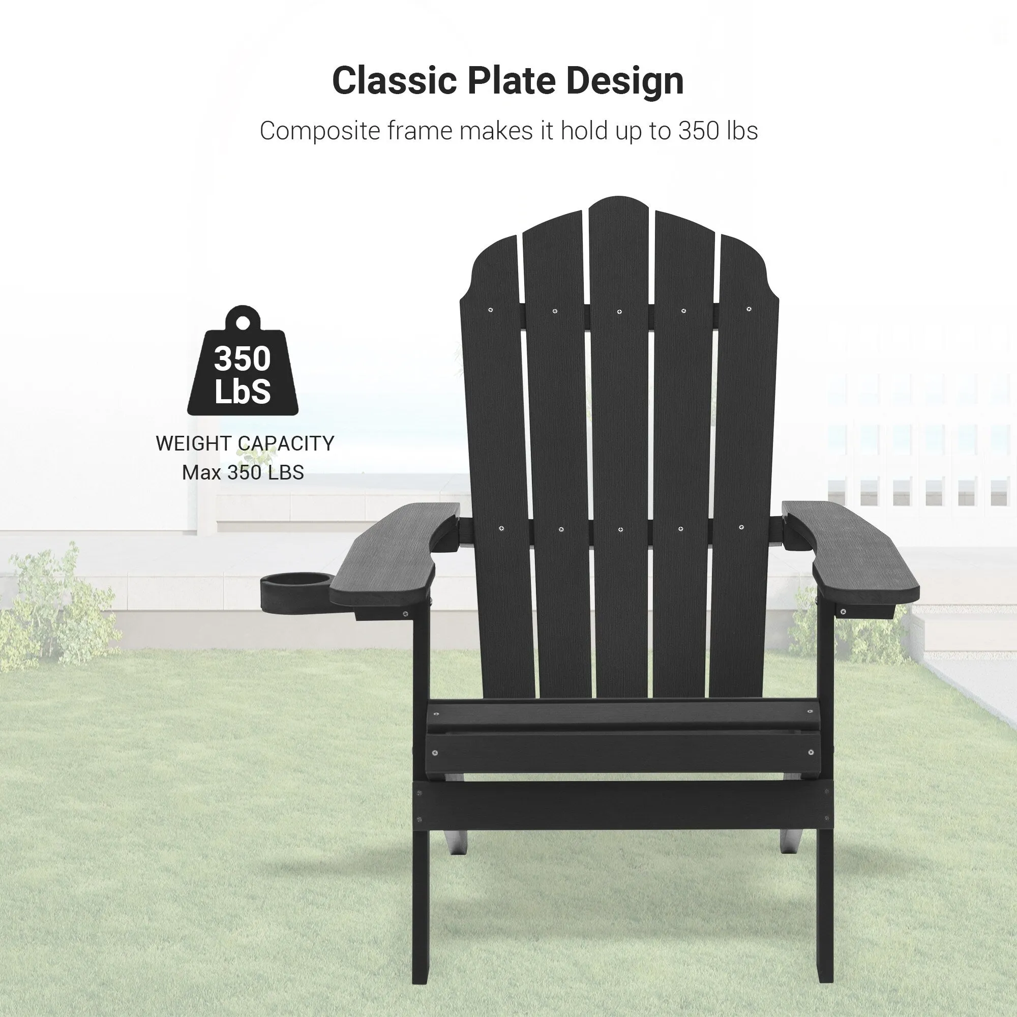 Bonosuki Set of 2 Folding Adirondack Chair Patio Fire Pit Chair