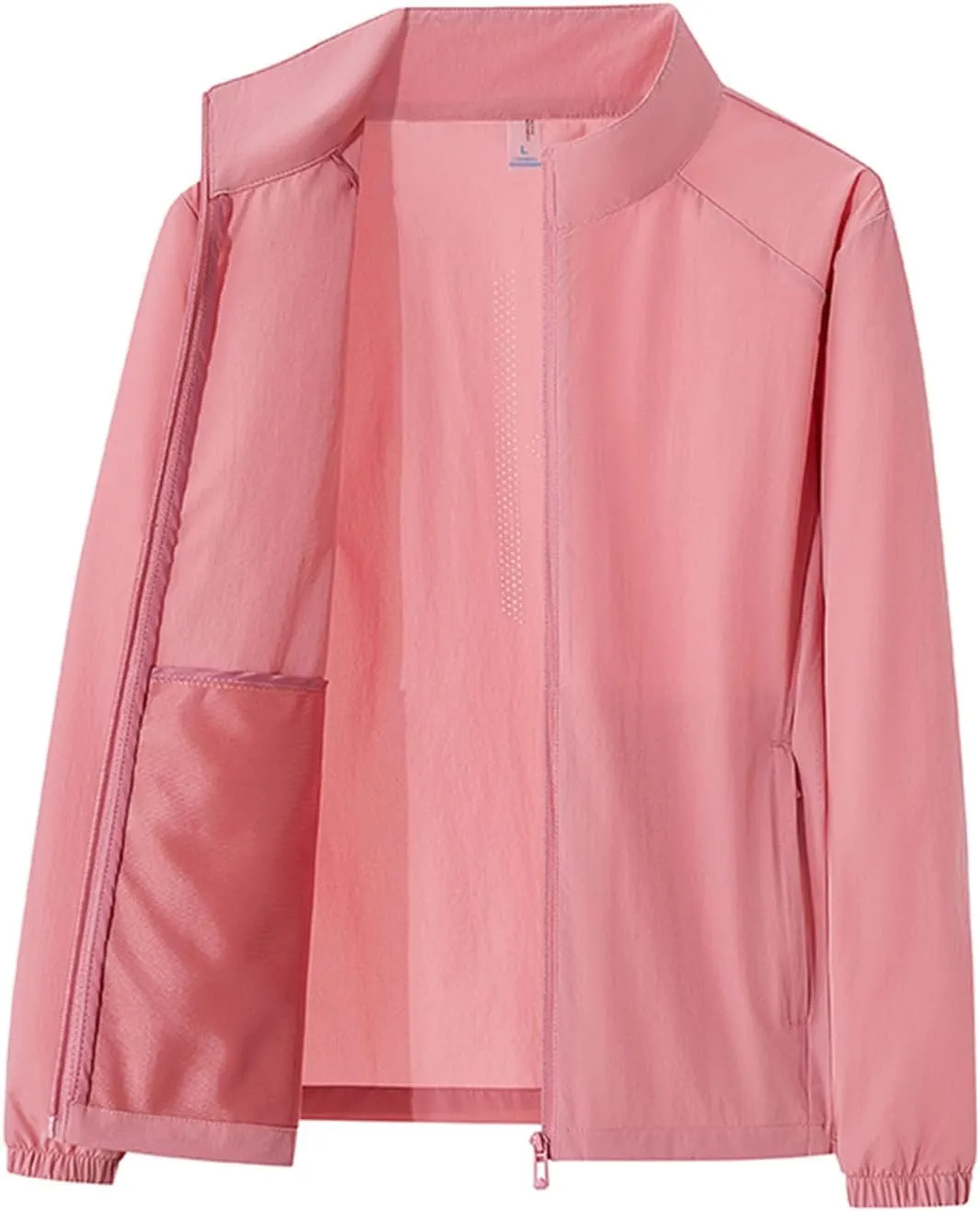 Borniu Women's Sun-proof Sun Protection Casual Jacket Lightweight Full Zip Running Shirt Sports Athletic Jackets
