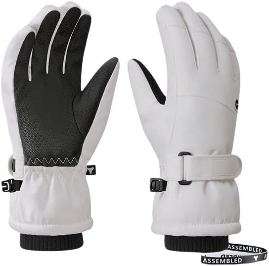 Boys Girls Ski Snow Gloves Waterproof Winter Insulated Thermal Kids Snowboard Gloves for Skiing Snowboarding Ice Skating Snow Sleds Extreme Cold Weather Ski Gear