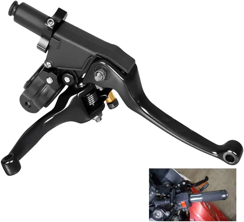Brake & Clutch Folding Levers ASV for 7/8" 22mm Motorcycle Handlebars - Aluminum Alloy Black for KLX SSR TTR CRF50-250cc Dirt & Motocross Bikes
