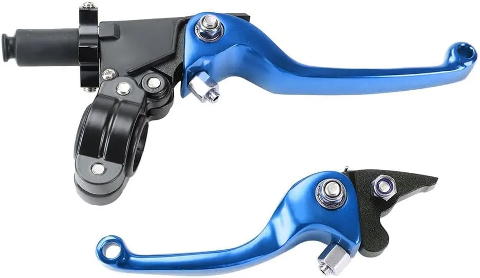 Brake & Clutch Folding Levers ASV for 7/8" 22mm Motorcycle Handlebars - Aluminum Alloy Blue for KLX, SSR, TTR, CRF50-250cc Dirt Bike, ATV, Motocross, Mini Bike