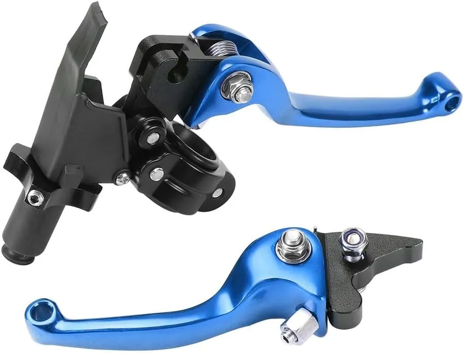 Brake & Clutch Folding Levers ASV for 7/8" 22mm Motorcycle Handlebars - Aluminum Alloy Blue for KLX, SSR, TTR, CRF50-250cc Dirt Bike, ATV, Motocross, Mini Bike