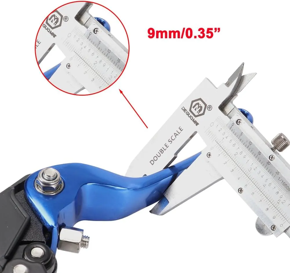 Brake & Clutch Folding Levers ASV for 7/8" 22mm Motorcycle Handlebars - Aluminum Alloy Blue for KLX, SSR, TTR, CRF50-250cc Dirt Bike, ATV, Motocross, Mini Bike
