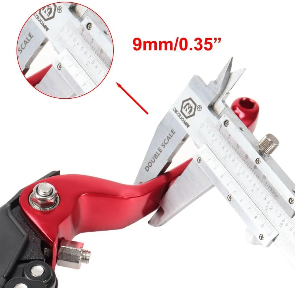Brake & Clutch Folding Levers ASV for 7/8" 22mm Motorcycle Handlebars - Red Aluminum Alloy for KLX, SSR, TTR, CRF50-250cc Dirt & Motocross Bikes