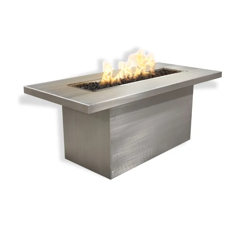 Breckenridge Linear Fire Pit Table - Stainless Steel | 60"