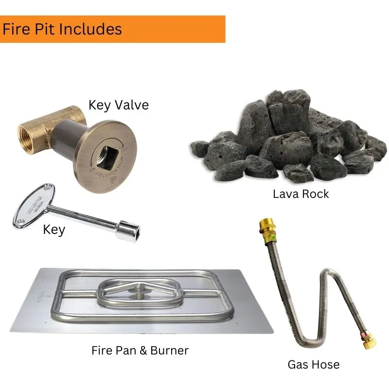 Breckenridge Square Fire Pit Table - Powder Coated Metal | 36"