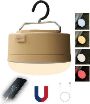 Bright 1000LM Rechargeable LED Camping Light, 4 Modes, Tent Light with Magnetic Base, Red Light Camping Lantern, Portable Flashlight, Power Outage Light