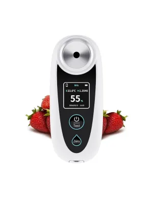 Brix Refractometer with ATC – 0–55% Range, Portable Sugar Tester for Durian, Syrups, Fruits, Juice, Home Brewing & Field Testing