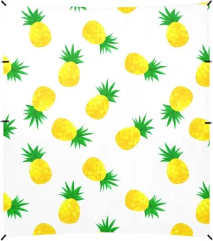 Burbuja Cartoon Pineapples Beach Canopy Windproof Beach Tent Sun Shade with 4 Sandbags & Sand Shovel, Portable Sun Shelter for Family Camping Picnic