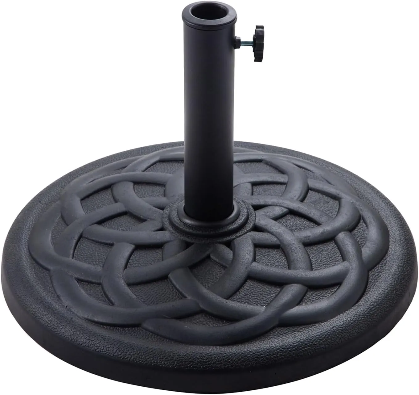 C-Hopetree 31 lb Heavy Duty Round Base Stand for Patio Outdoor Market Table Umbrella, Black