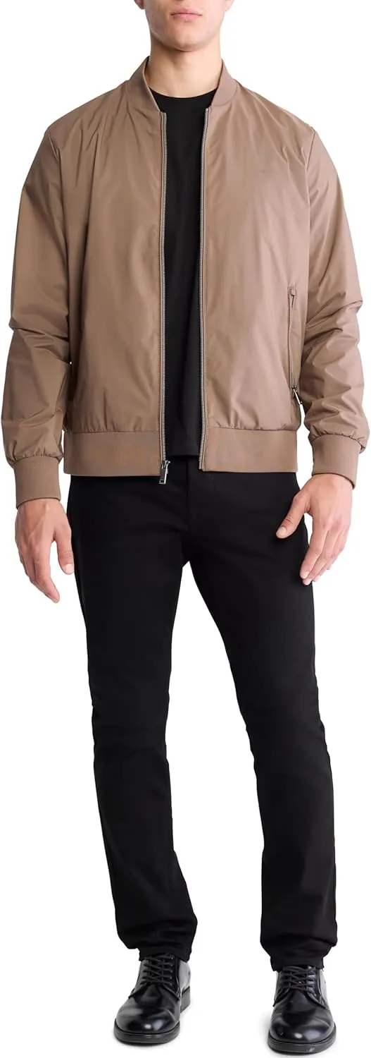 Calvin Klein Men's Matte Logo Zip Bomber Jacket
