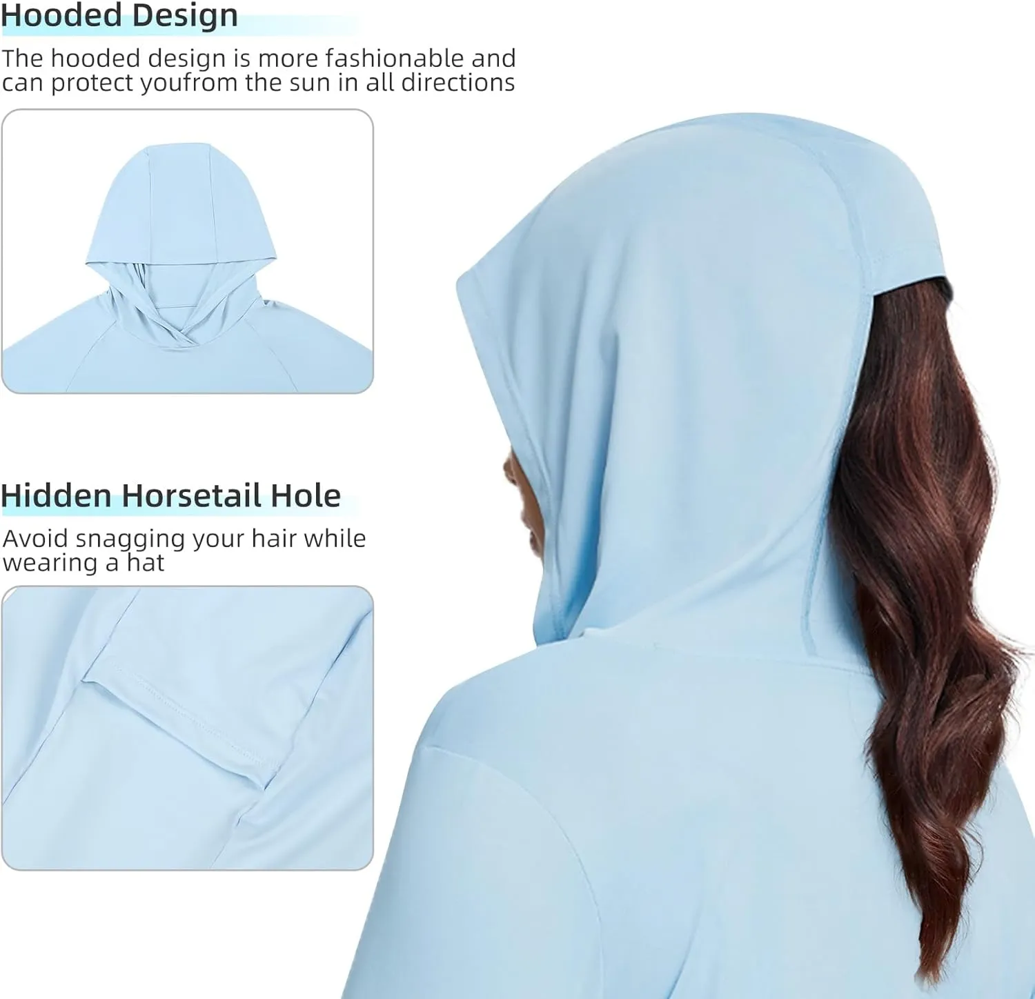 CAMEL CROWN Women's UPF 50  Sun Protection Shirt, Lightweight UV Blocking Long Sleeve