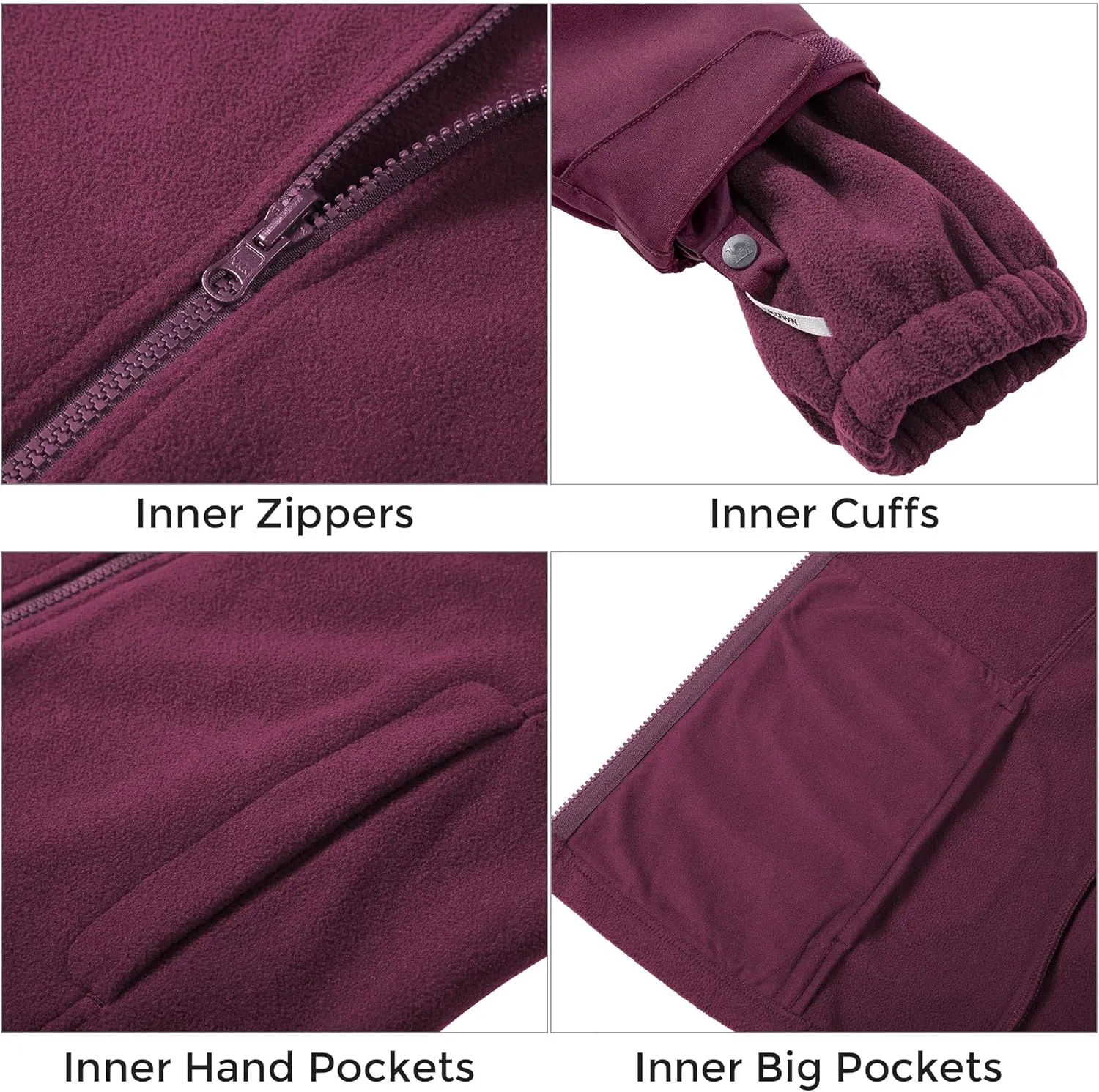 CAMEL CROWN Women's Waterproof Ski Jackets 3 in 1 Snow Jackets Hooded Fleece Winter Coats Windbreaker Snowboard Jackets