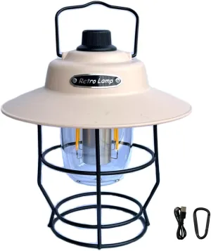 Camping Lights Camping Essentials IPX4 Waterproof Rating Three Lighting Modes Suitable for Camping, Yard and Hiking can Charge Various Electronic devices-1pack (Beige)