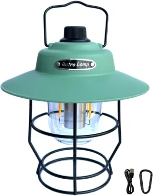 Camping Lights Camping Essentials IPX4 Waterproof Rating Three Lighting Modes Suitable for Camping, Yard and Hiking can Charge Various Electronic devices-1pack (Green)