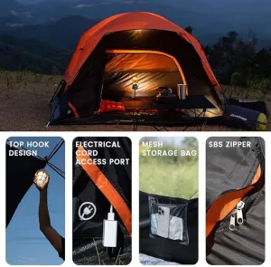 Camping Tent 2/3/4 Person, Waterproof Windproof Double Layer with Rainfly, Easy Setup for Backpacking, Hiking, Mountaineering, Outdoor