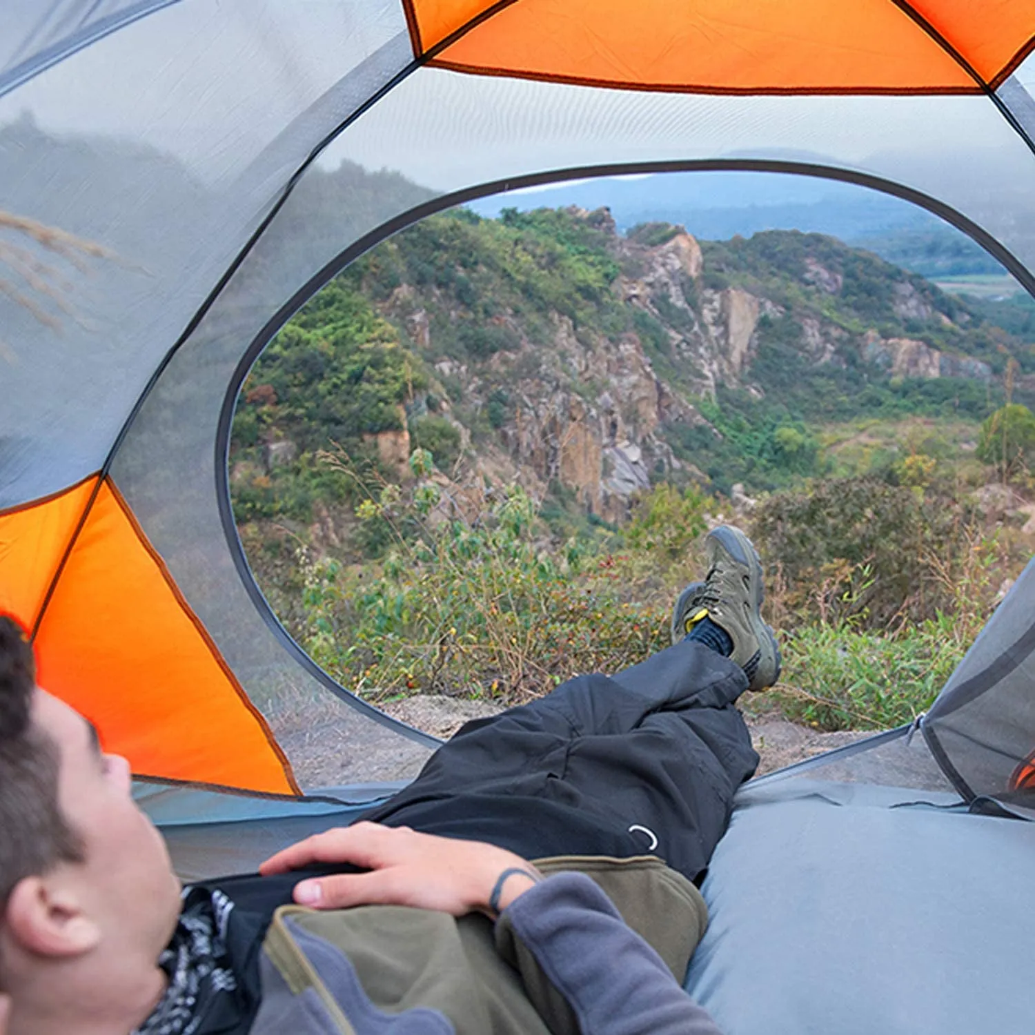 Camping Waterproof for Setup Layer Easy 2/4 Hassle-free Tent Excellent customer service Lightweight Camping Hiking Windproof Person Outdoor Double Two Mountaineering Family Tent Doors Travel Hunting Tents Backpacking
