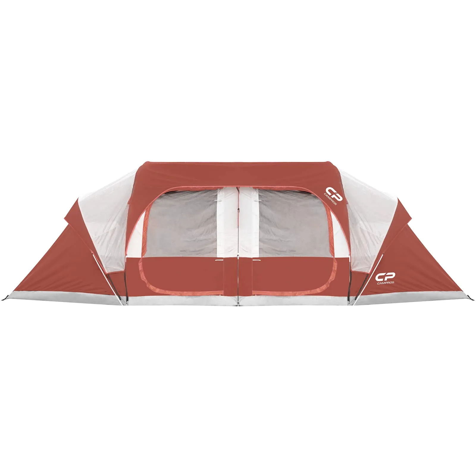 CAMPROS CP Tent 12 Person Camping Tents, 2 Room Weather Resistant Family Cabin Tent, 6 Large Mesh Windows, Double Layer, Divided Curtain for Separated Room, Portable with Carry Bag 12 Person Red