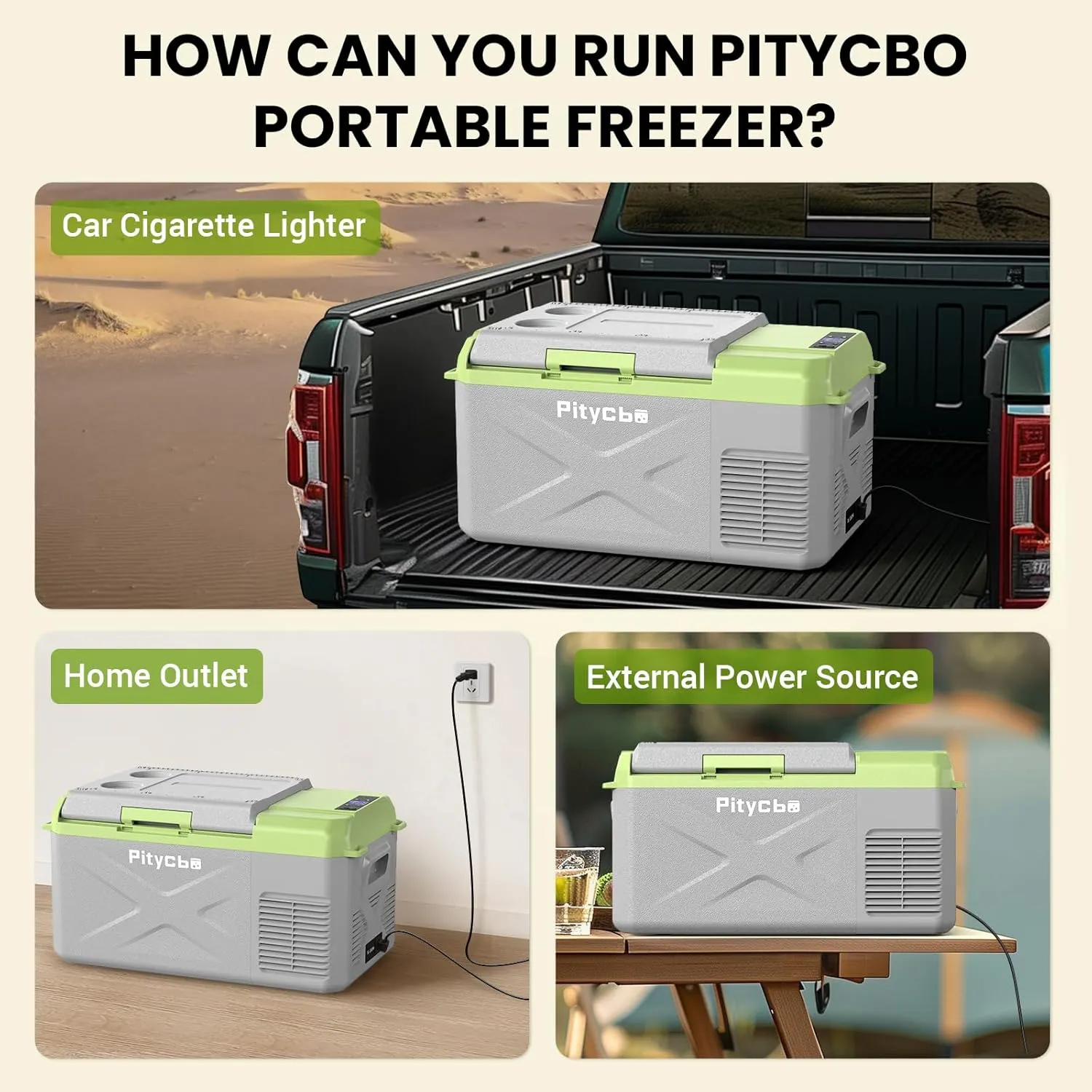 Car Refrigerator 12v Portable Fridge for Car, Auto 19 Quart Freezer Cooler, -4℉—68℉ 12/24V DC 100~240 Volt AC for Truck, Camping, Travel, Vehicles, RV