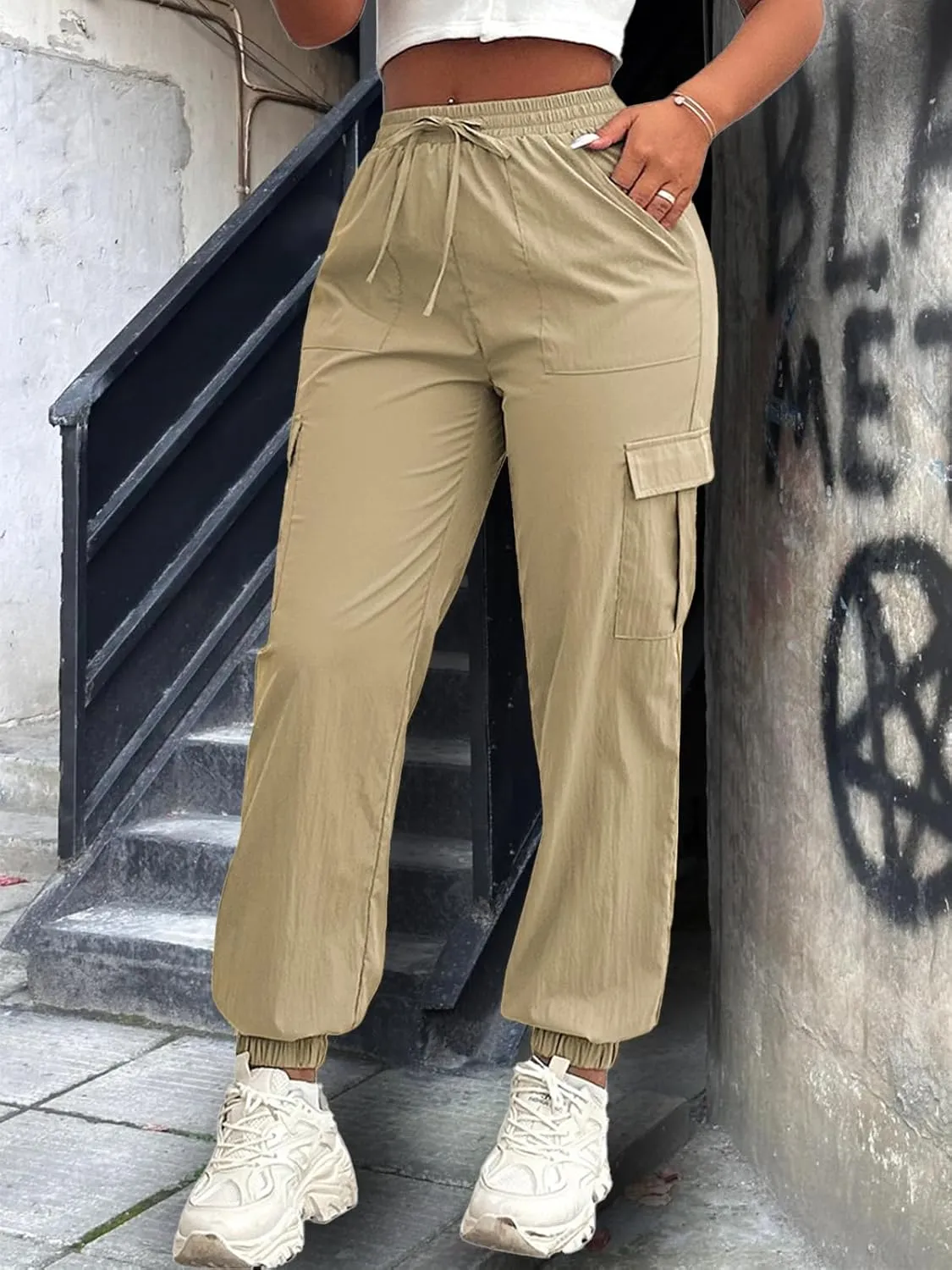 Cargo Pants Women Lightweight Joggers Quick Dry Summer Hiking Pants with Pockets