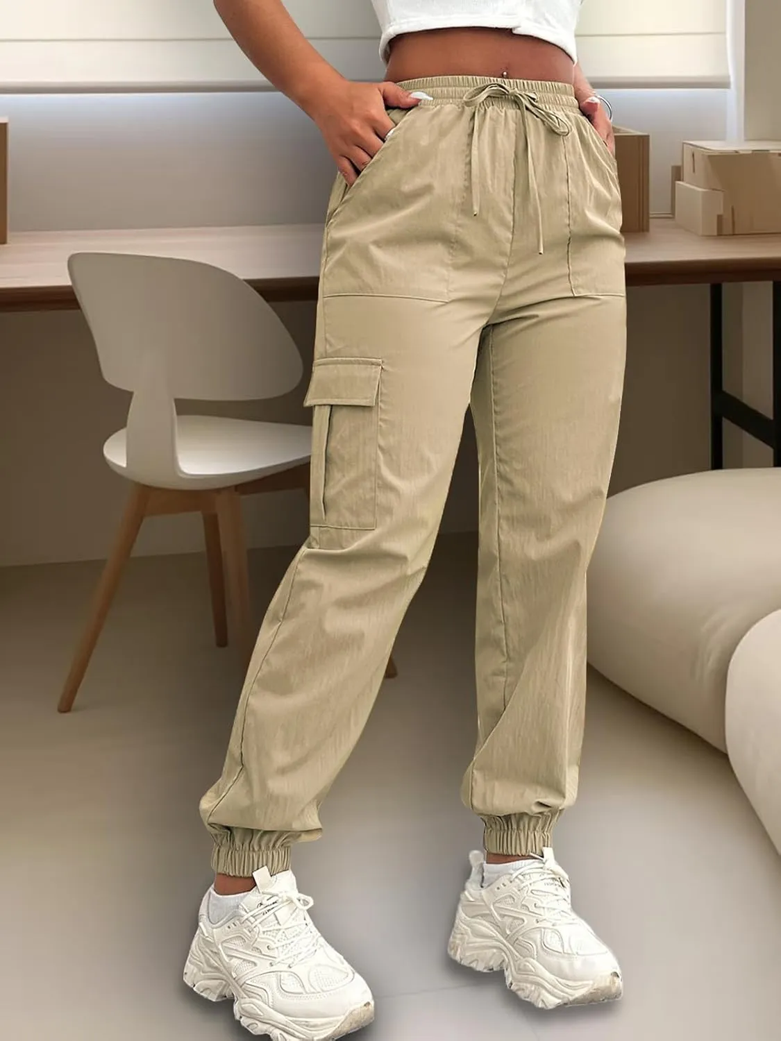 Cargo Pants Women Lightweight Joggers Quick Dry Summer Hiking Pants with Pockets