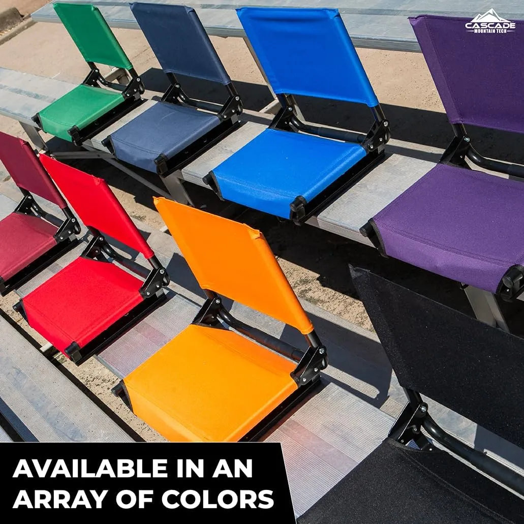 Cascade Mountain Tech Stadium Seat - Lightweight, Portable Folding Chair for Bleachers and Benches - Purple, 17"