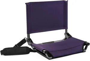 Cascade Mountain Tech Stadium Seat - Lightweight, Portable Folding Chair for Bleachers and Benches - Purple, 17"