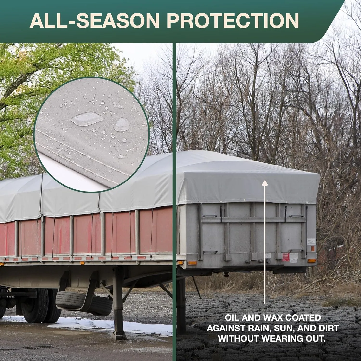 CCS Waterproof Canvas Tarp Cover – Heavy Duty Duck Cloth, Waxed Canvas Tarpaulin with Rustproof Brass Grommets for Camping, Construction, Equipment & Outdoor Use (Grey, 5x7 Ft)