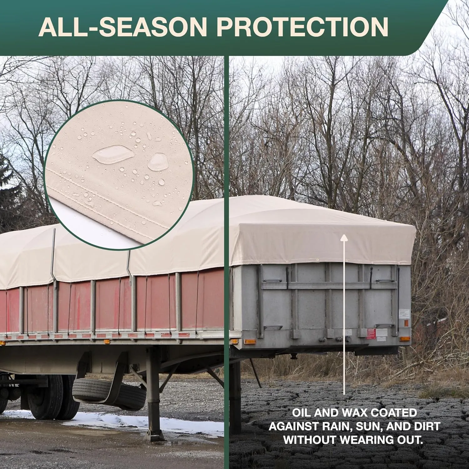 CCS Waterproof Canvas Tarp Cover – Heavy Duty Duck Cloth, Waxed Canvas Tarpaulin with Rustproof Brass Grommets for Camping, Construction, Equipment & Outdoor Use (White, 8x10 Ft)