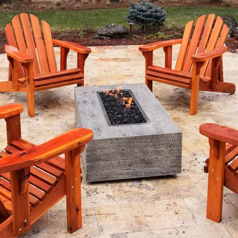 Cedar Park Fire Pit - Wood Grain Concrete | 108"