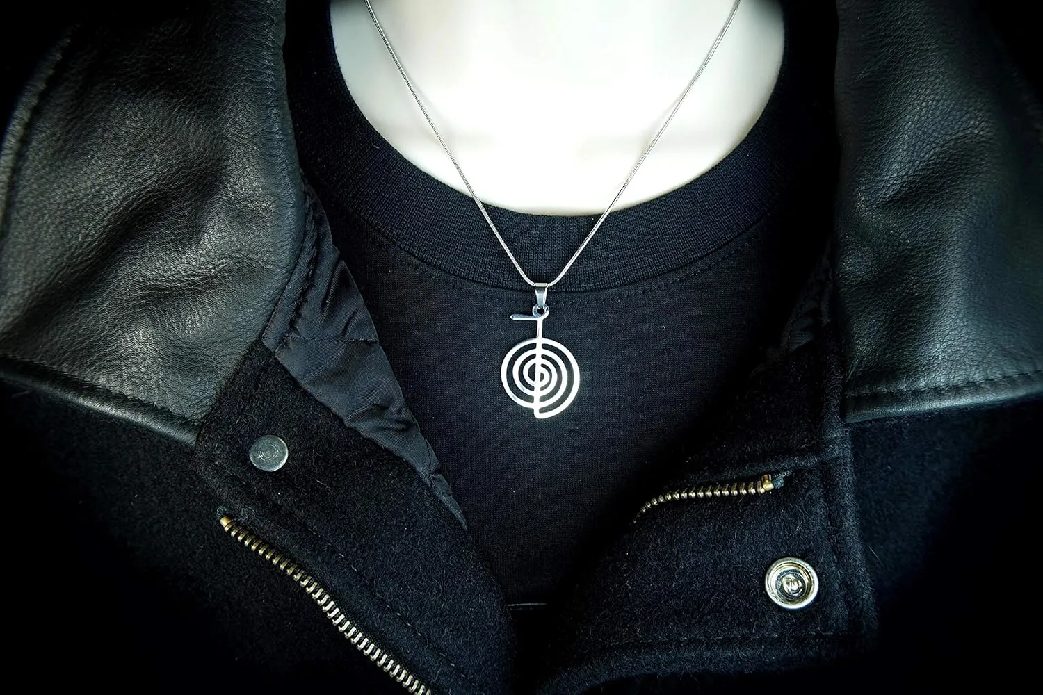 Cho Ku Rei Necklace, Waterproof, Hypo-Allergenic, Non-Tarnishing, Pure 304 Stainless Steel, Reiki Power Symbol Choku Rei