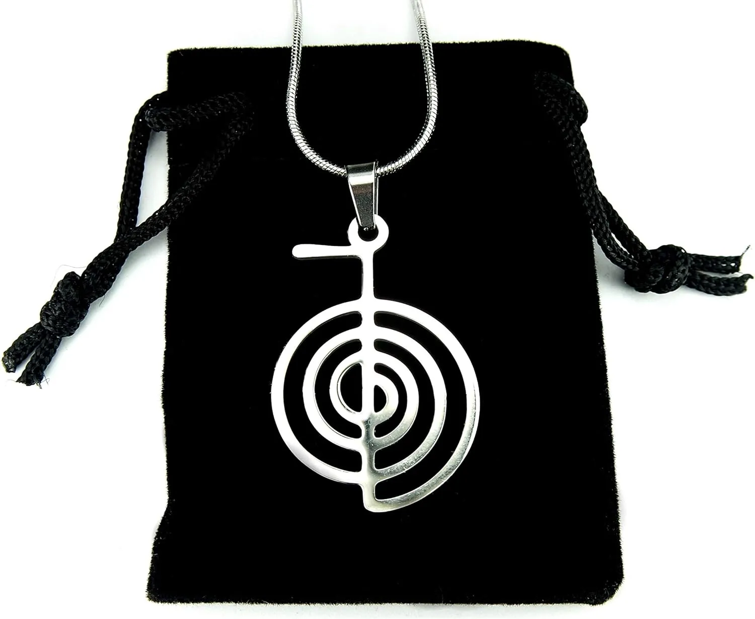 Cho Ku Rei Necklace, Waterproof, Hypo-Allergenic, Non-Tarnishing, Pure 304 Stainless Steel, Reiki Power Symbol Choku Rei