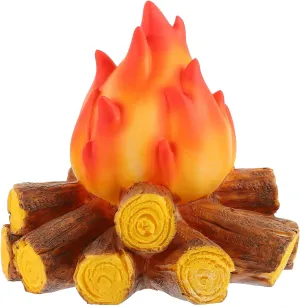 Ciieeo Artificial Fake Camp Led Campfire Lamp Props Campfire Night Light Realistic Log Flameless Candle Battery Operated Nightstand for Camping Home Decorations