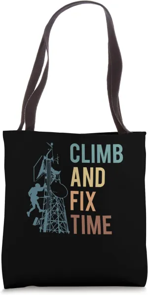 Climb And Fix Time Tower Climber Tote Bag