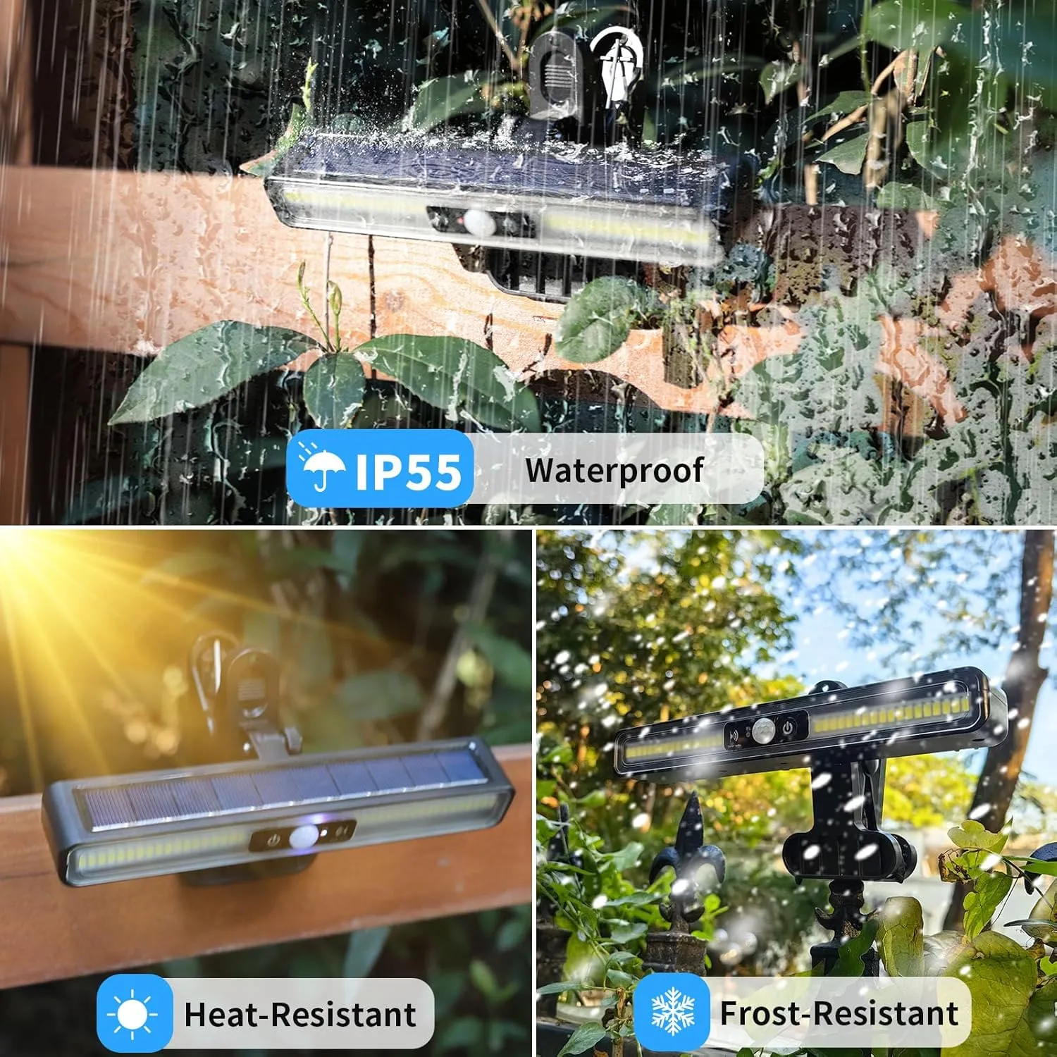 Clip On Solar Motion Lights Outdoor Waterproof, 1 Pack Fence Lights Outside with 36 LEDs, 6000K, Portable Solar Powered Security Light for Fence Garage Camping