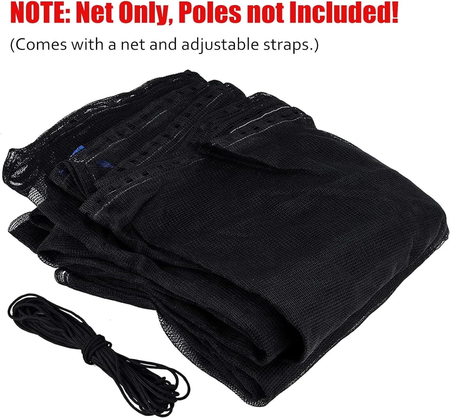 Cliselda Trampoline Replacement Safety Net for 6 Straight Poles Round Frame Trampolines, Breathable and Weather-Resistant, with Adjustable Straps, Zippers, Protection Buckles(Net Only)