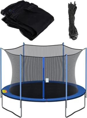 Cliselda Trampoline Replacement Safety Net for 6 Straight Poles Round Frame Trampolines, Breathable and Weather-Resistant, with Adjustable Straps, Zippers, Protection Buckles(Net Only)
