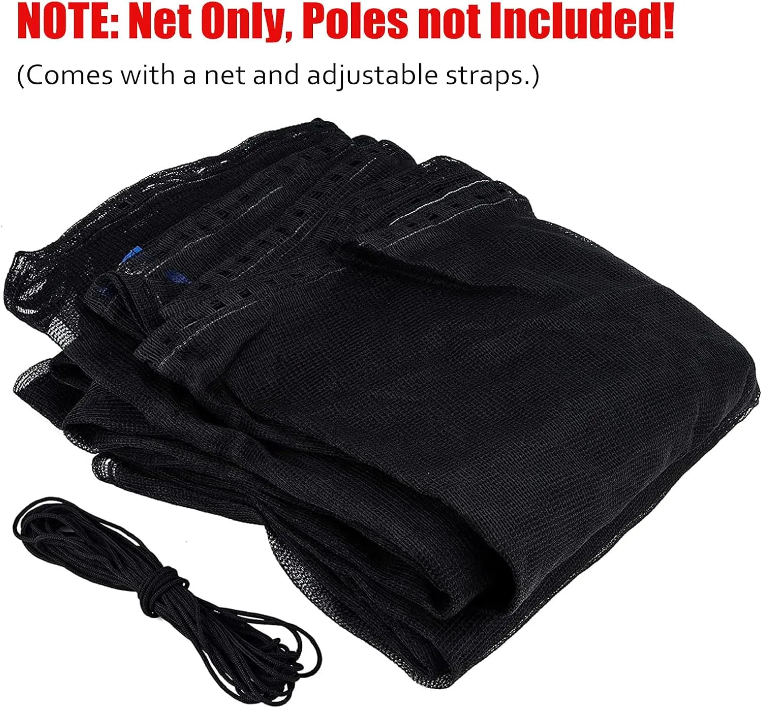 Cliselda Trampoline Replacement Safety Net for 6 Straight Poles Round Frame Trampolines, Breathable and Weather-Resistant, with Adjustable Straps, Zippers, Protection Buckles(Net Only)