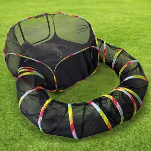 CLKHOWL Outdoor Cat Enclosure, Portable Cat Tents for Outside, Cage Free Outside Cat Playpen Pet Enclosure, Cat Tunnel Outdoor Playground for Indoor Cats & Small Animals