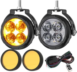 CO LIGHT 3.5 inch LED Pod Lights for Off-Road Motorcycle & Truck with Waterproof Spot/Flood Beam, DRL Fog Lights for Night Riding & ADV Touring (D035) with Quick-Install Kit