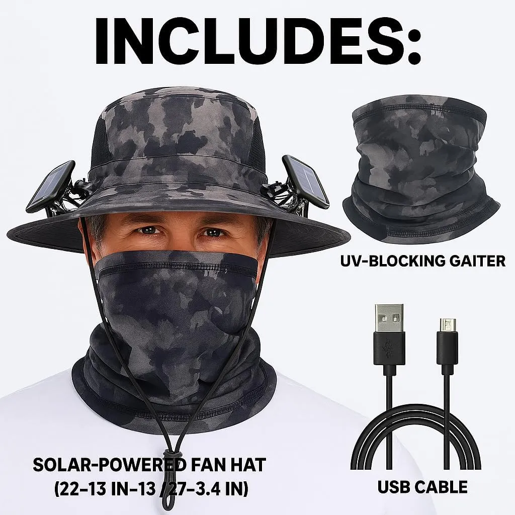 Colitt - Fishing Hat with Built in Fan, Colitt Fishing Hat, Ultralight Solar Fan Sun Hat Wide Brim Outdoor Fishing