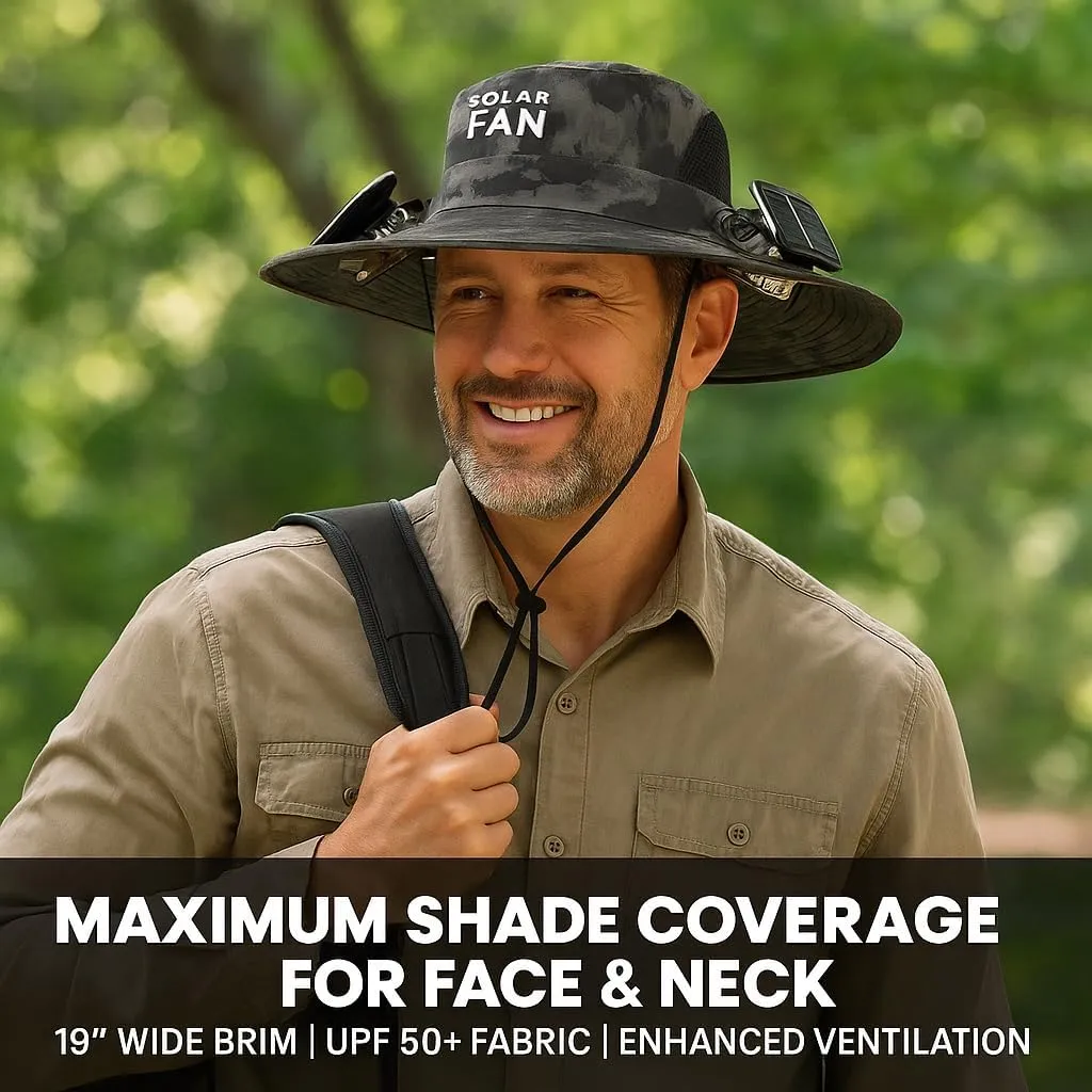 Colitt - Fishing Hat with Built in Fan, Colitt Fishing Hat, Ultralight Solar Fan Sun Hat Wide Brim Outdoor Fishing