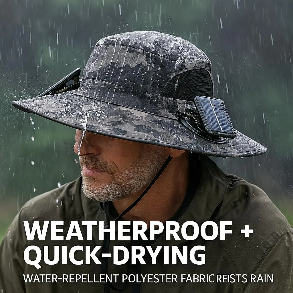 Colitt - Fishing Hat with Built in Fan, Colitt Fishing Hat, Ultralight Solar Fan Sun Hat Wide Brim Outdoor Fishing