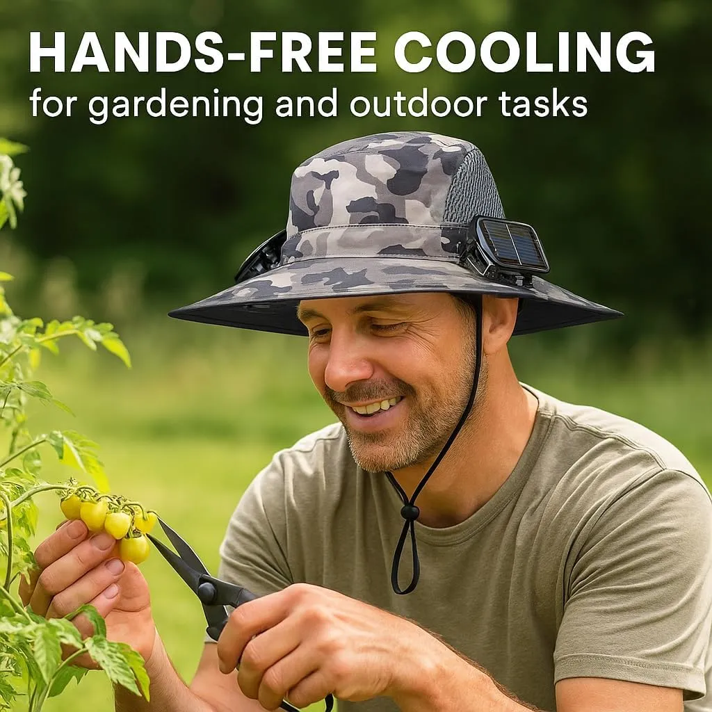 Colitt - Fishing Hat with Built in Fan, Colitt Fishing Hat, Ultralight Solar Fan Sun Hat Wide Brim Outdoor Fishing