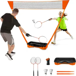 COLOR TREE Portable Badminton Net Set for Kids and Adults - Outdoor Backyard Park Beach Family Fun, Adjustable Height 10x5ft Net, Easy Set Up