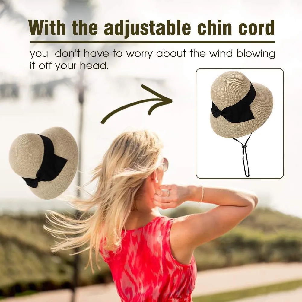 Comhats Summer Beach Sun Hats for Women Wide Brim UV Protection UPF 50  Foldable Packable